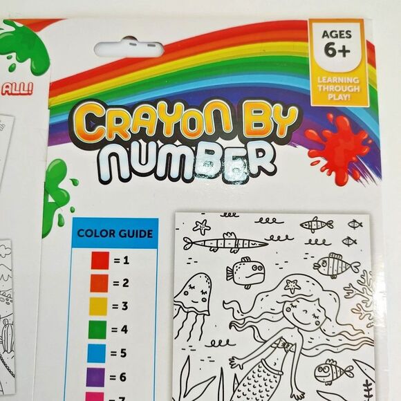 Grafix Crayon By Number 1 Printed Sheet 10 Crayons Learning Play Age 6+ Craft - Picture 7 of 8